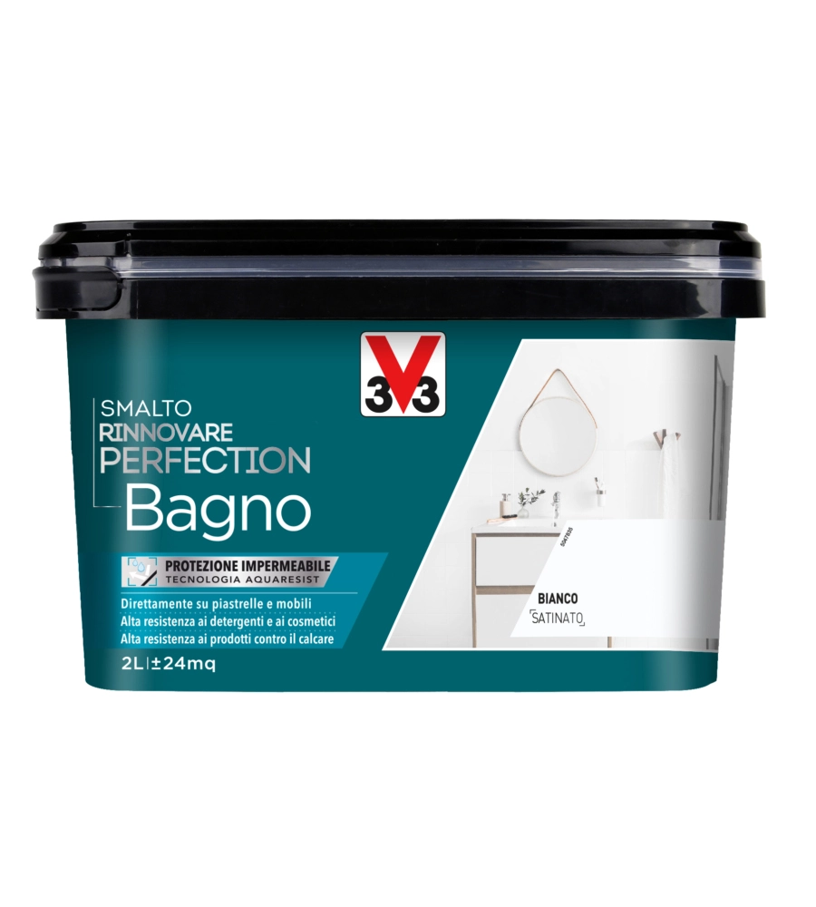 Smalto multi-materiale rinnovare perfection - bagno - bianco satinato - 2 litri